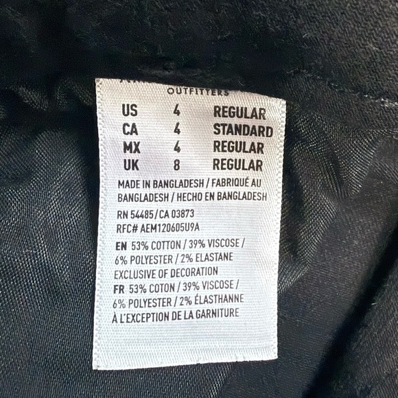 American Eagle Women’s Next Level Stretch Black Skinny Jeans Distressed Size 4 - Picture 5 of 6